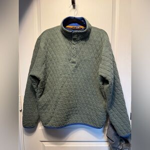 Orvis Men's Battenkill Quilted 1/4-Snap Sweatshirt green size large